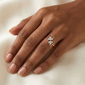 Anillo exclusivo de diamante natural de 0.03 quilates, corte brillante redondo, color HI, claridad VS SI, oro rosa, joyería fina, anillo de compromiso. - Product Image 1