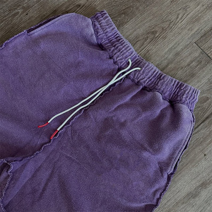 Pantalon de survêtement décontracté pour homme, violet, à taille élastique et cordon de serrage, en maille ample, style streetwear - Product Image 5