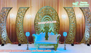 Muslim <b>Wedding</b> Dazzling Golden Stage <b>Frames</b> Golden <b>Frames</b> Panel for Mehndi Event Decor <b>Wedding</b> Backdrop Golden Panels USA - Product Image 3