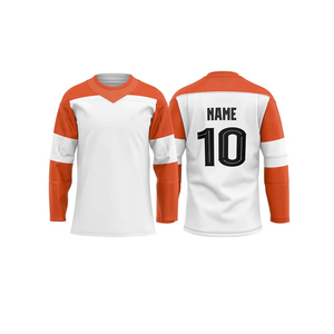 Maillot de hockey sur glace sur mesure, personnalisez votre propre logo, haute qualité, 100% polyester, antibactérien, séchage rapide, respirant, unisexe - Product Image 4