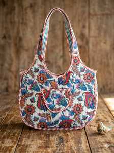 Sac fourre-tout léger matelassé à imprimé léopard 100% coton avec chaînes, poche avant, fermeture éclair ouverte, style bohème, toutes saisons - Product Image 3
