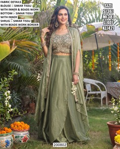 Kurta Traditionnel Élégant en Tissu Simar Teal Bandhani pour Toutes Saisons, avec Broderies de Perles, Séchage Rapide, Longueur au Sol, Coupe Classique, pour Femme, Inde - Product Image 4
