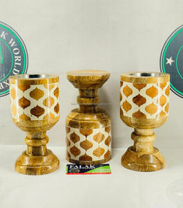 Quemador de incienso de madera redondo de último diseño quemador árabe Bakhoor Oud Mabkhara Mukhbar artesanía india de Falak World Export - Product Image 5