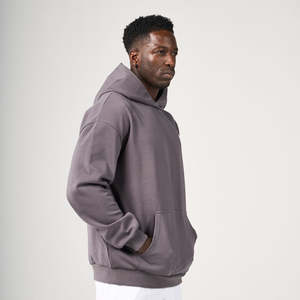 Sudadera con Capucha Extra Grande para Hombre, Color Sólido, Felpa de Algodón, Informal, Transpirable, Estilo Otoñal - Product Image 3