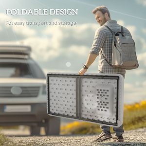 โต๊ะพับสีเทาแบบพกพาสำหรับทำความสะอาดปลา พร้อมอ่างล้างจาน ก๊อกน้ำ ท่อระบายน้ำ ชั้นวางของ และหัวฉีดสเปรย์ สำหรับการตั้งแคมป์ - Product Image 6