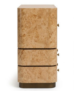 Aparador Moderno Nara de Madera Maciza de Mindi con Chapa de Madera Mappa y Cubierta de Piedra Calacata Brillante para Sala de Estar y Hotel de Lujo - Product Image 2