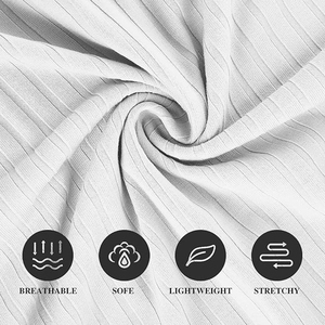 Camiseta sin mangas con logo personalizado para hombre, chaleco blanco acanalado, ropa de gimnasio, culturismo, fitness, venta al por mayor. - Product Image 5