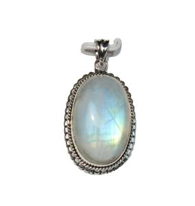 Vente en gros populaire cabochon de pierre de lune bleue flashy pendentif en argent sterling 925 cristal de guérison Piedras diamant breloques de charme - Product Image 2