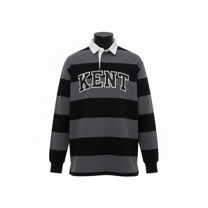 Chemise de rugby classique à manches longues en molleton de coton respirant brodé sur mesure, très vendue, pour homme, style décontracté streetwear, OEM ODM - Product Image 2