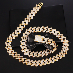 Moissanite Iced Out Cuban Link Chain <b>Gold</b> <b>Tennis</b> Style <b>Necklace</b> Luxury Hip Hop Jewelry Mens Statement <b>Necklace</b> Fashion Gift For - Product Image 3
