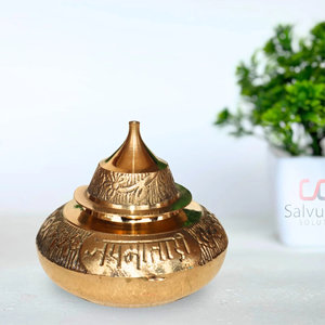 Caja de Sindoor de Latón para Pooja, Caja de Sindoor Religiosa Hindú, Caja Decorativa de Latón Hecha a Mano, Accesorio para Pooja, Templo Indio, Mandir para el Hogar - Product Image 5