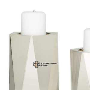 แท่นวางเทียนทรงเรขาคณิตสีเงินสุดหรูทำด้วยมือทำจากเรซินเป็นมิตรต่อสิ่งแวดล้อมสำหรับตกแต่งคริสต์มาสบ้านโรงแรมและงานอีเว้นท์ - Product Image 6