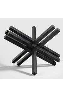 Escultura de Barra Cuadrada de Metal Negro Hecha a Mano, Objeto de Arte Geométrico Industrial Moderno, Decoración de Mesa, Centro de Mesa para Sala de Estar - Product Image 2