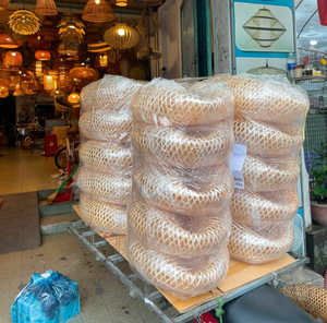 Lámpara Colgante Moderna de Ratán Dorado con LED 3000K, Lámpara de Bambú Tipo Campana, Garantía de 3 Años para Hotel, Sala de Estar, Restaurante - Product Image 5