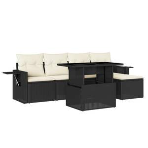 Conjunto de Sofás Modulares Grandes de Ratán PE Negro para Jardín, Elegante Colección de Muebles para Exteriores - Product Image 2