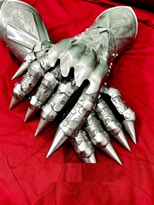 Guantes de Caballero con Grabado de Rey Brujo Medieval y Wraith – Guantes de Rey Brujo Nazgûl – Armadura de Mano Metálica para Cosplay de Fantasía - Product Image 4