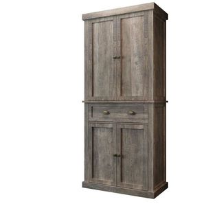 Vintage Grey 4-Door 1-Drawer Wooden Wardrobe N001 with Particleboard Veneer Stylish Nostalgic Design - Product Image 4