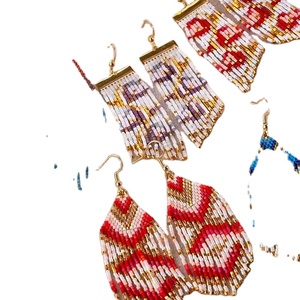 Perles de rocaille Cadeau religieux chrétien NewDesign Boucles d'oreilles en perles de style bohème personnalisées Broderie longue goutte avec qualité - Product Image 2