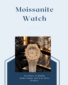 Luxury Moissanite Stainless Steel Quartz <b>Chronograph</b> Watch Analog Sapphire Crystal 20mm Band 41mm Dial Case Fashion Jewelry - Product Image 1