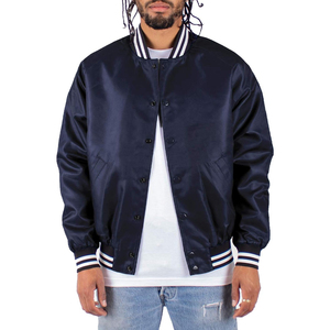 <b>Men's</b> Red Varsity <b>Jacket</b> Turn-down Collar Button Closure Casual Style Autumn Wear Regular Fit Solid Color Polyester Material - Product Image 4