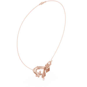 Rose <b>Gold</b> Lab Grown Diamond <b>Infinity</b> Floral Pendant <b>Necklace</b> for Women | Elegant Baguette & Round Diamond Chain Gift - Product Image 3