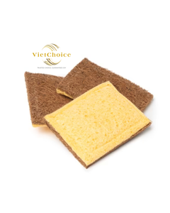 Éponge de cuisine rectangulaire VietChoice 100% naturelle en fibre de coco, écologique, biodégradable, légère, surface de récurage - Product Image 1