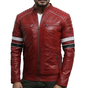 Veste en cuir véritable pour homme de qualité supérieure pour l'automne et l'hiver, style streetwear, teinture unie, avec service OEM, vente en ligne - Product Image 3