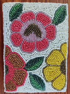 Boîte à bijoux artisanale fantaisie avec broderie florale perlée multicolore, boîte de rangement personnalisable avec logo, format voyage - Product Image 4