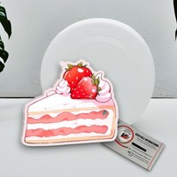 Kue Stroberi Berkualitas Tinggi Hiasan Bunga Berlian Akrilik Magnetik untuk Bulu Mata Palsu Label Pribadi Dapat Digunakan Kembali Ramah Lingkungan Alat Kecantikan