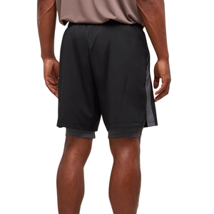 Pantalones Cortos Deportivos 2 en 1 para Hombre, 7 Pulgadas, Negro Gris Oscuro, Secado Rápido, para Gimnasio, Correr, Entrenamiento Atlético - Product Image 2