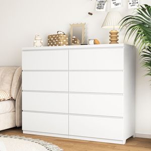 Commode de chambre moderne en bois à 8 tiroirs, armoire haute avec 8 tiroirs de rangement - Product Image 6