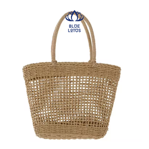 HOT SELLING Vintage Durable Lightweight Foldable Large Capacity Rattan Handbag Woven Summer Beach Bag Women Travel Shopping - Product Image 1