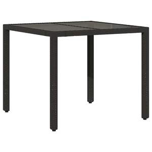 Ensemble bistrot réglable de taille moyenne avec repose-pieds en rotin PE noir, mobilier de patio - Product Image 4