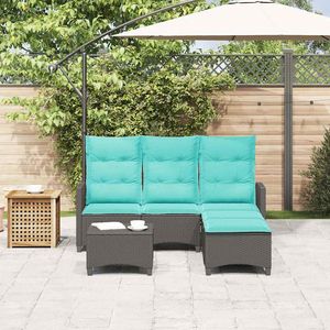 Juego de Sofás de Patio en Forma de L de 3 Piezas, de Ratán Sintético Negro, con Cojines para Uso en Jardín - Product Image 3