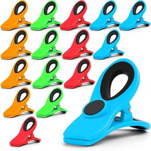 Confezione da 16 Clip Magnetiche Multicolore per Documenti e Sacchetti, Morsetti Multiuso in Plastica per Confezioni Alimentari e Documenti - Product Image 1