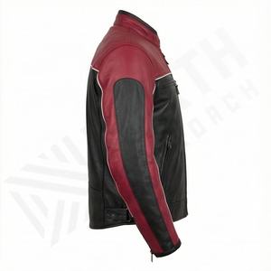 Veste en cuir NAI-0473C, style motard, vêtement de protection pour moto, vente en gros, couleur personnalisable - Product Image 3