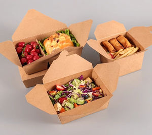 Caja de Embalaje de Papel Kraft Ecológica Biodegradable de Alta Gama, Contenedor de Alimentos, Envase para Almuerzo, Personalizable, con Laminado Mate y Grabado - Product Image 4