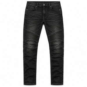 Jeans Negros Ajustados con Cierre en el Tobillo, Pantalones de Mezclilla de Pierna Estrecha, Cinco Bolsillos, Estilo Casual Urbano, Proveedor OEM de Ropa Personalizada - Product Image 2
