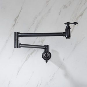 Rubinetto da cucina pieghevole a doppio comando lucidato di alta qualità, in ABS e ottone, a parete, per uso commerciale - Product Image 6