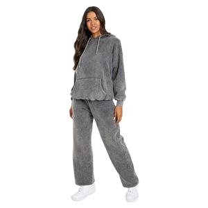 Conjunto de Sudadera y Pantalones Deportivos con Lavado Ácido Personalizado, Ropa Urbana, Sudaderas Tie Dye para Mujer, Lavado a la Piedra, Bordado Desgastado - Product Image 1