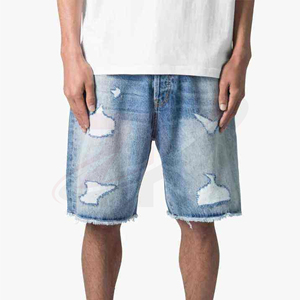 Pantalones Cortos de Mezclilla con Pedrería Personalizados para Hombre, Ropa Urbana de Primera Calidad, Fabricante de Ropa con Etiqueta Privada OEM ODM - Product Image 4