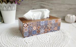 Caja de pañuelos de madera grabada con láser, caja de pañuelos de madera impresa única para regalos premium, caja de pañuelos faciales al por mayor - Product Image 6