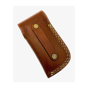 Handmade Leather Pouch Folding Knife Stainless Steel Folding Blade Leather Pouch Wooden Handle Outdoor Pocket Utility Equipment - Product Image 2