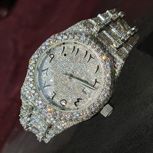 Reloj de Lujo con Incrustaciones de Diamantes de Imitación VVS Moissanite de Acero Inoxidable de Alta Calidad, 25 CT, para Hombre y Mujer - Product Image 3