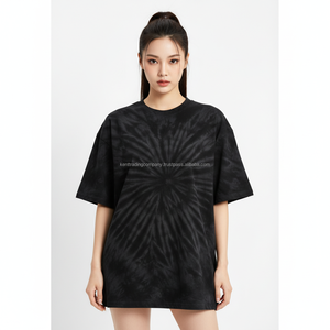 เสื้อยืดผู้หญิงสไตล์วินเทจทำมือ ผ้าฝ้าย 100% ทรงปกติ ลวดลายดอกไม้ ล้างสีแบบแอซิดวอช สำหรับฤดูร้อน สตรีทแวร์ ขายส่ง - Product Image 1