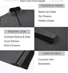 เสื้อโปโลแขนยาวผู้ชายแบบมีซิป ลายบล็อกสีสัน สำหรับผู้ชาย - Product Image 5