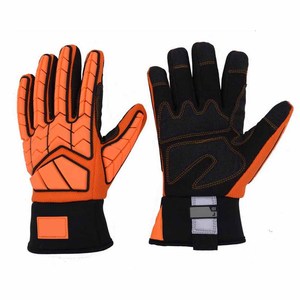 Gants de sécurité résistants aux chocs, en cuir synthétique, doublure en polaire, orange, TPR, pour mécaniciens, usage industriel - Product Image 2