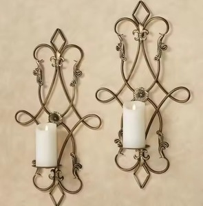 Stylish Metal Wall <b>Sconce</b> <b>Candle</b> Holder Wall Mounted <b>Candle</b> Stand Home Interior Wall Decor Accent Item - Product Image 4