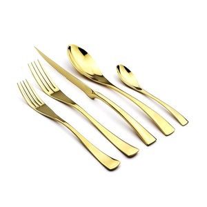 Ensemble de couverts élégants en acier inoxydable poli miroir, couteau, fourchette, cuillère, style occidental, pour steak, en or et argent, pour mariage, événements, cadeaux - Product Image 5