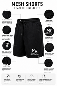 Premium <b>Black</b> Mesh Shorts Drawstring Closure Unisex Solid Design Short Length Sports Shorts Outdoor Shorts - Product Image 4